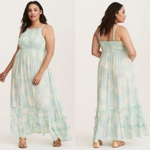 Torrid Floral Print Challis Smocked Maxi Dress